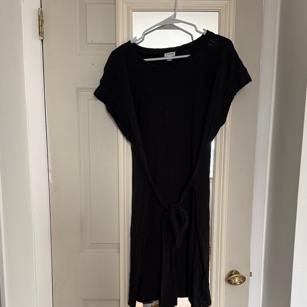 Black J Crew Short Sleeve Dress with Tie Waist